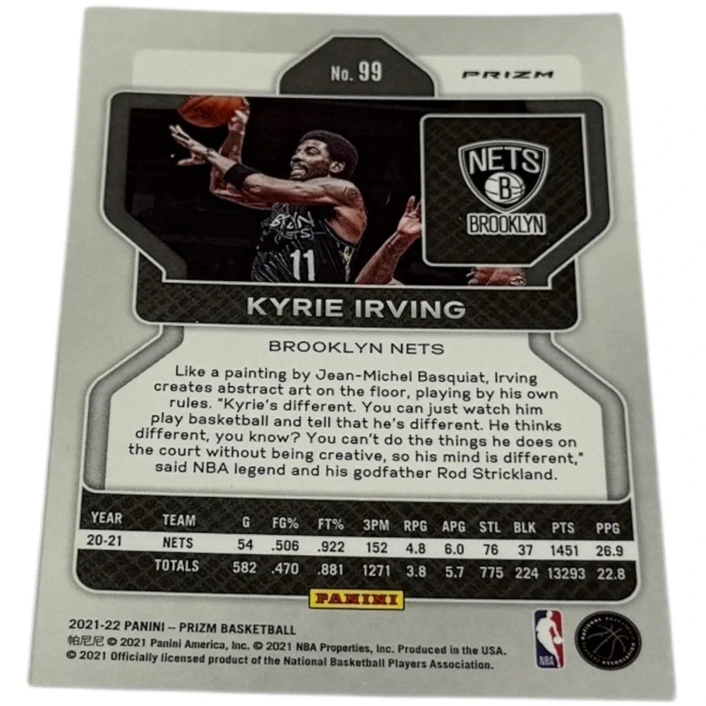 2021 Panini Prizm Basketball Kyrie Irving‎ Brooklyn Nets Card No 99